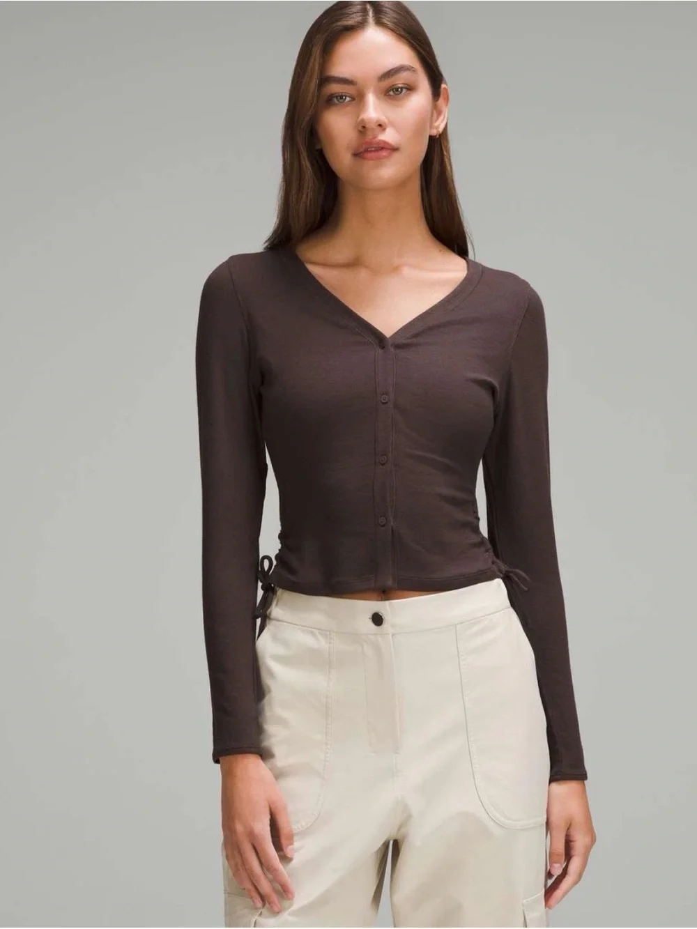Lululemon Side-Cinch Ribbed Cardigan Espresso